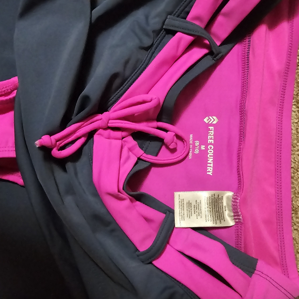 Free Country Pink and Black Swim Shorts